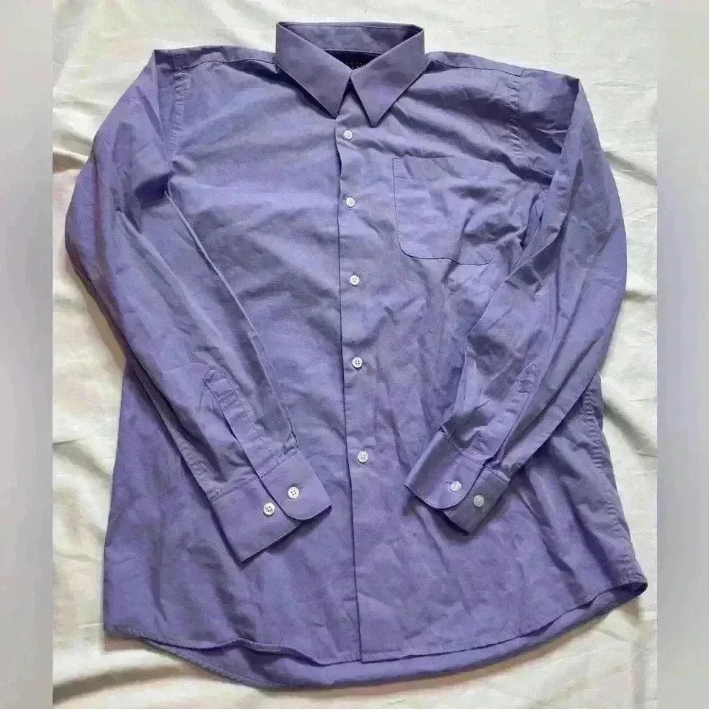Bergamo New York Boys Size 14 Dress Shirt Purple